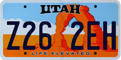 UT license plate Z262EH