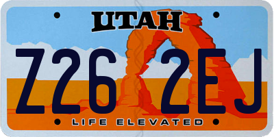 UT license plate Z262EJ