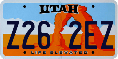 UT license plate Z262EZ