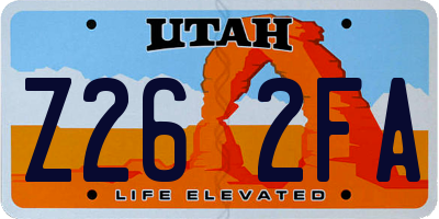 UT license plate Z262FA