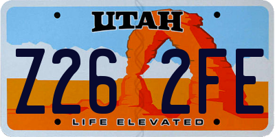 UT license plate Z262FE