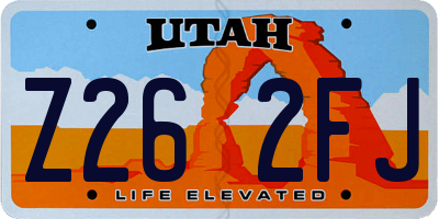 UT license plate Z262FJ