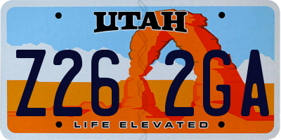 UT license plate Z262GA