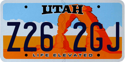 UT license plate Z262GJ