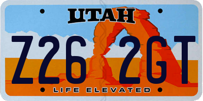 UT license plate Z262GT