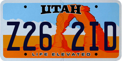 UT license plate Z262ID