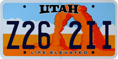 UT license plate Z262II
