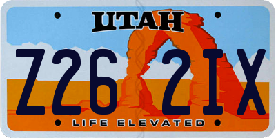 UT license plate Z262IX