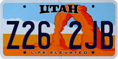UT license plate Z262JB