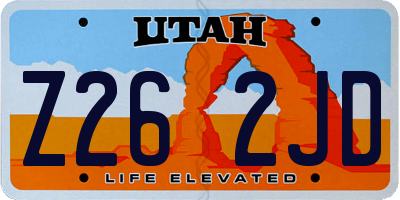 UT license plate Z262JD