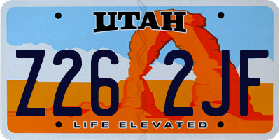 UT license plate Z262JF