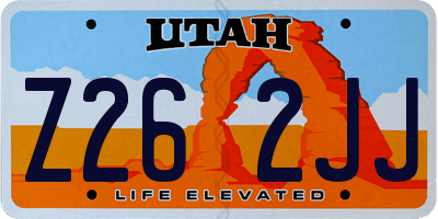 UT license plate Z262JJ