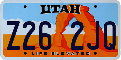 UT license plate Z262JQ