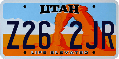 UT license plate Z262JR