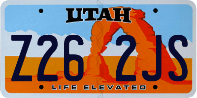 UT license plate Z262JS