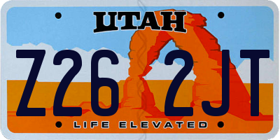 UT license plate Z262JT