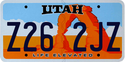 UT license plate Z262JZ