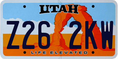 UT license plate Z262KW
