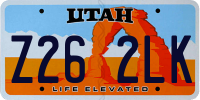 UT license plate Z262LK
