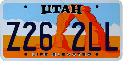 UT license plate Z262LL