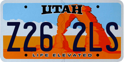 UT license plate Z262LS