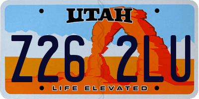 UT license plate Z262LU
