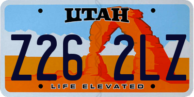 UT license plate Z262LZ