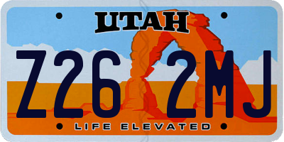 UT license plate Z262MJ