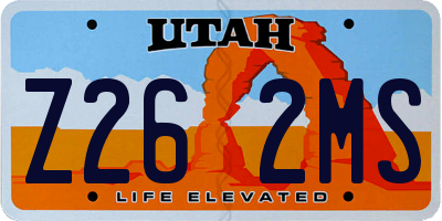 UT license plate Z262MS