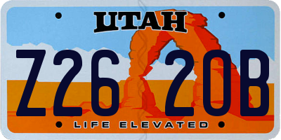 UT license plate Z262OB