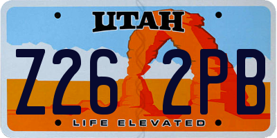 UT license plate Z262PB
