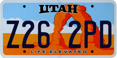 UT license plate Z262PD