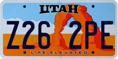 UT license plate Z262PE