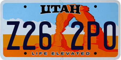 UT license plate Z262PO
