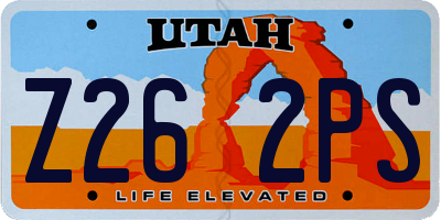 UT license plate Z262PS