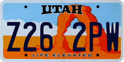 UT license plate Z262PW