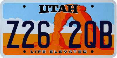 UT license plate Z262QB