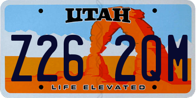 UT license plate Z262QM