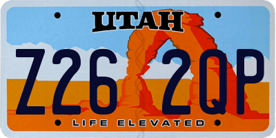 UT license plate Z262QP