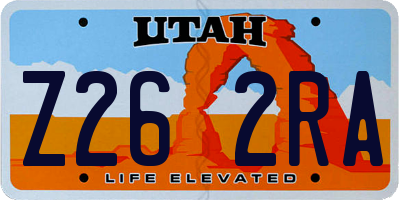 UT license plate Z262RA