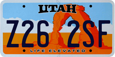 UT license plate Z262SF