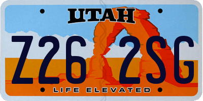 UT license plate Z262SG