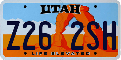 UT license plate Z262SH