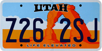 UT license plate Z262SJ