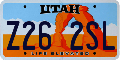UT license plate Z262SL