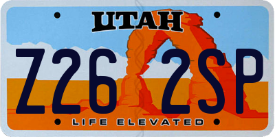 UT license plate Z262SP