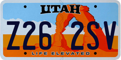 UT license plate Z262SV