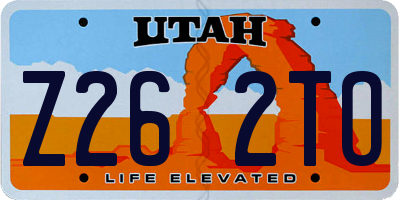 UT license plate Z262TO