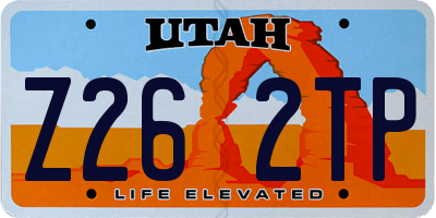 UT license plate Z262TP