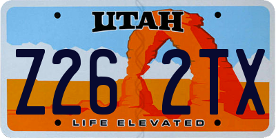 UT license plate Z262TX
